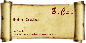 Bohn Csaba névjegykártya